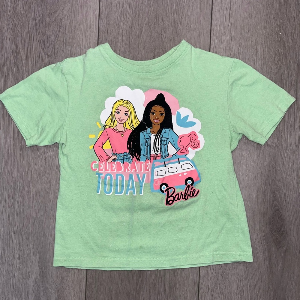 Barbie Green T Shirt Girls